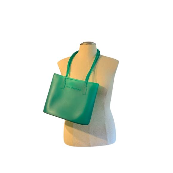 Italian Roccobarocco Green Jelly Tote Bag 1990 Y2K Fashion - Picture 11 of 16